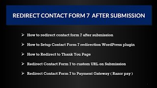 How To Redirect Contact Form 7 To URL After Submission With Plugin