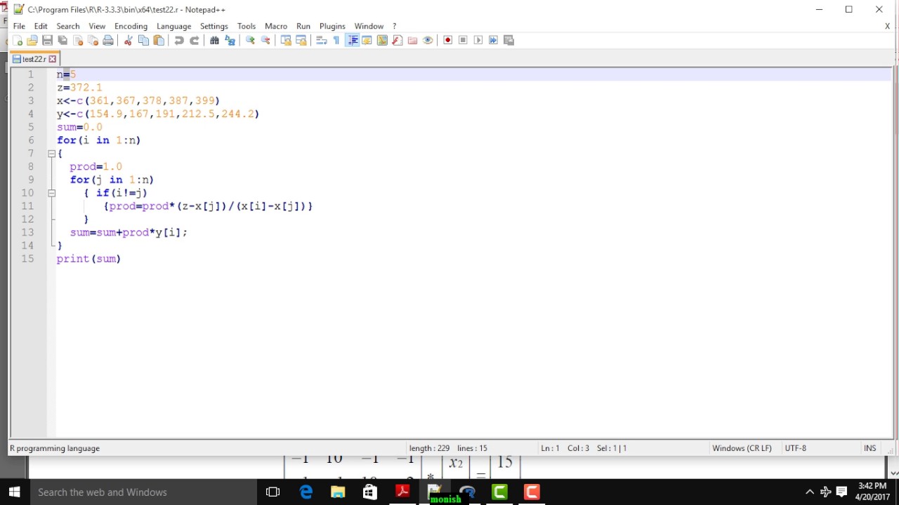 Langrange Interpolation Example Code in R - YouTube