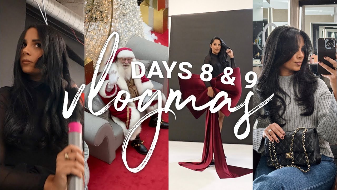 NEW Haircut, Quick Everyday Makeup, Holiday Photoshoot + Returns | VLOGMAS DAY 8 & 9