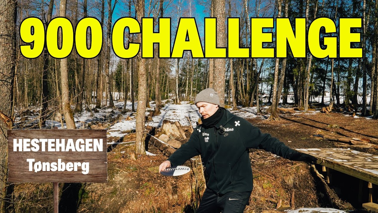 Discgolfern spiller Hestehagen i Tønsberg . 900 challenge