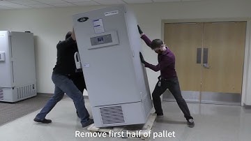 Unboxing a Blizzard Model J Ultralow Freezer and Moving it Off the Pallet