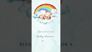 Boho Baby Shower Video Invitation Animation Invitation Bear Sleeping Video Invitation Digital evite