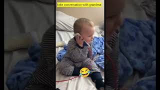 When your Baby fake conversation with grandma is so hilarious | baby calling  #baby #babycall #short screenshot 2