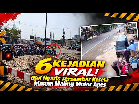 TEREKAM KAMERA! Ojol Nyaris Tersambar Kereta & Beragam Aksi Kriminal Bikin Geger