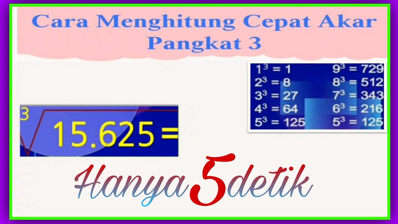 Cara Menghitung Akar Pangkat 3