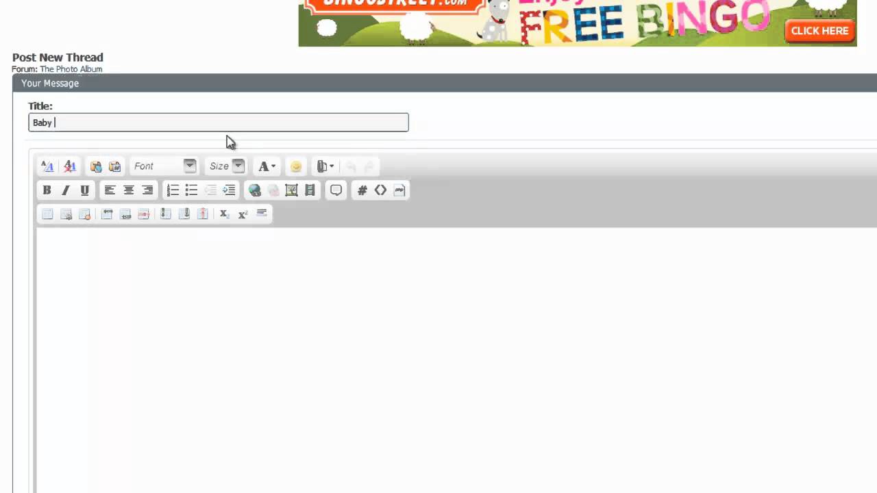 Sharing Photos on the FreeBingo UK Forum