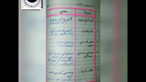 class 8 Sindhi 3rd video lesoon مائي خيري copy work