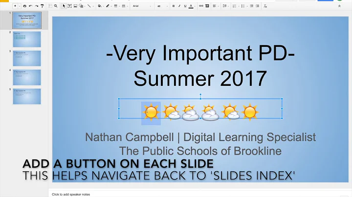 Adding Navigation to a Google Slide Presentation