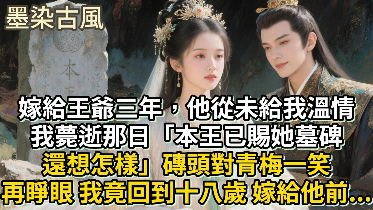嫁給王爺三年，他從未給我溫情，我薨逝那日「本王已賜她墓碑還想怎樣」磚頭對青梅一笑，再睜眼 我竟回到十八歲 嫁給他前…#古言 #小説 #古風 #愛情 #情感故事 #爽文 #完結#原創