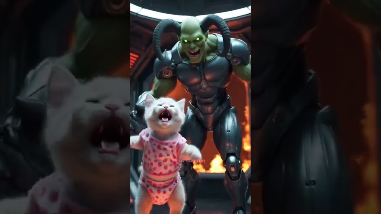 🚀🐱 The White Cat’s Brave Mission: Saving the Baby from the Alien Spaceship! 👶✨