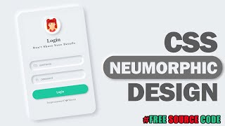 Login Form In HTML And CSS | CSS Neumorphic Login Form Design Tutorial | Login Form Design