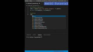 Tutorial on Arithmetic Operations || Python Basic Concept || Python Programing ||  Code Short