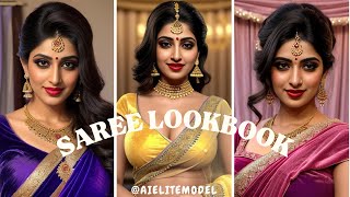 [4K] Ai Cultural Threads: Ai Model's Saree Palette  | Ai Elite Indian Model #Saree #Purple