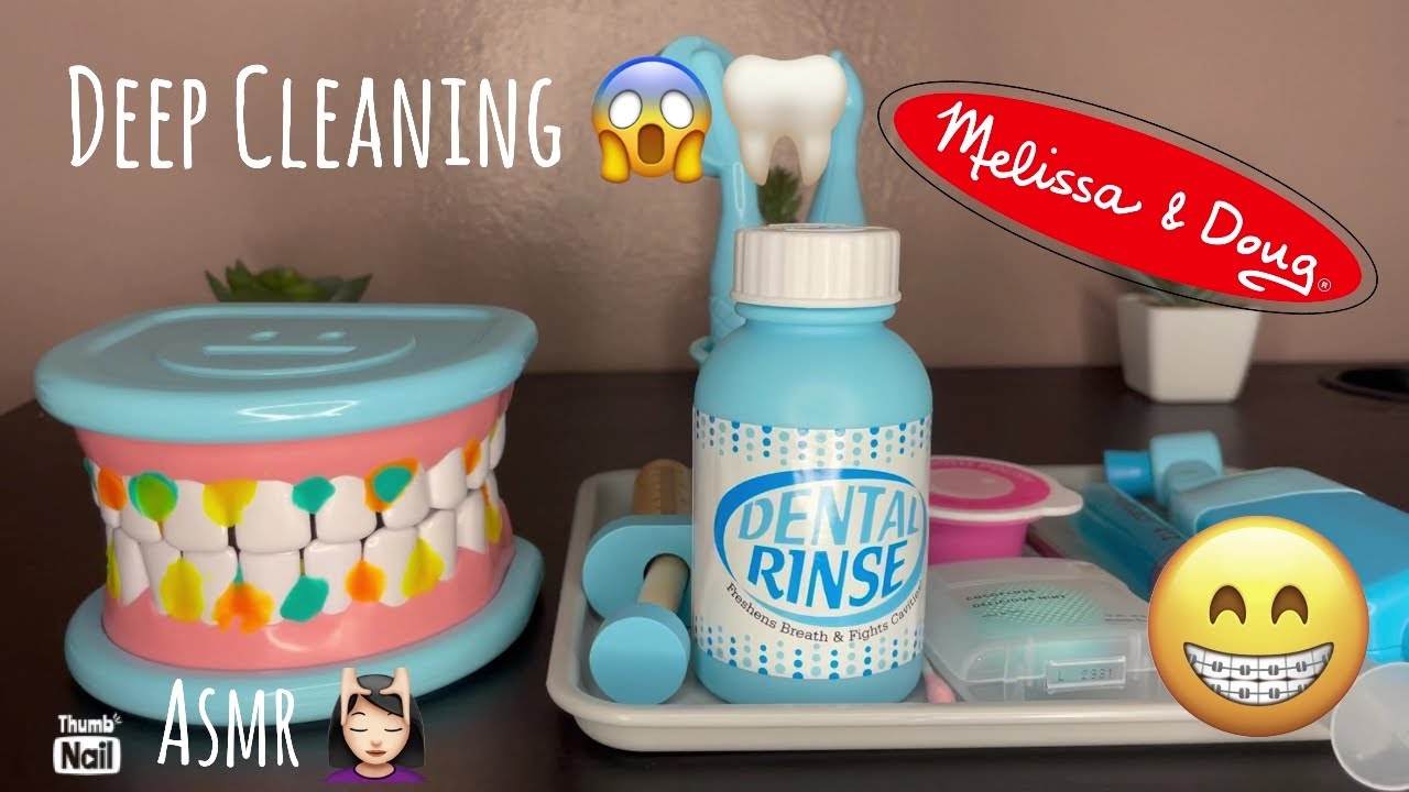 ASMR Dental Deep cleaning Melissa and Doug Super Smile Dentist Kit