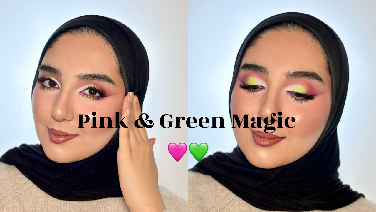 Pink & Green Eyeshadow Look 💗💚 | Step by Step  tutorial 