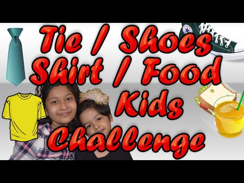 Daily Routine Challenge | Tie Shoes Shirt Food | Cute Sisters