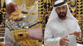 Dubai Gold market (Gold Souk) shop - inside tour