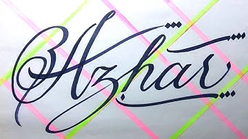 Awais Name Signature Calligraphy Status | How to Cursive write with cut Marker #awais @awais