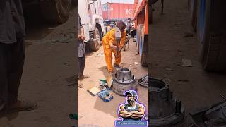 New Wheel Hub Nut Bolt Installation! Heavy Mechanic Work at Another Level #mechanic #hardwork #viral