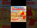 #PhD in Spain 2025/26 Intake # Apply Now!#Fully funded Scholarships #mpconsultant