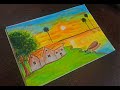 How to draw a natural scenery/easy natural drawing for beginners /oil pastel drawing/Art with samee