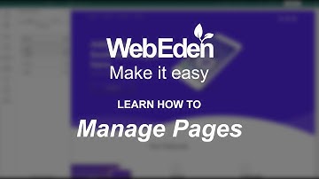 Learn how to Manage Pages with WebEden