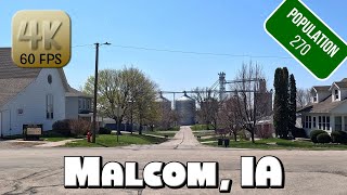 Driving Around Small Village Malcom, Ia In 4K Video