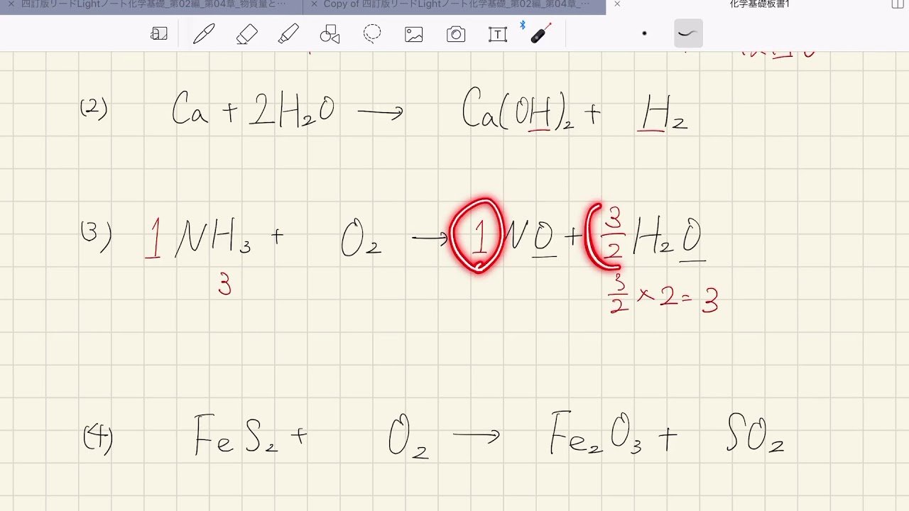 19 化学基礎　化学反応式の係数の合わせ方