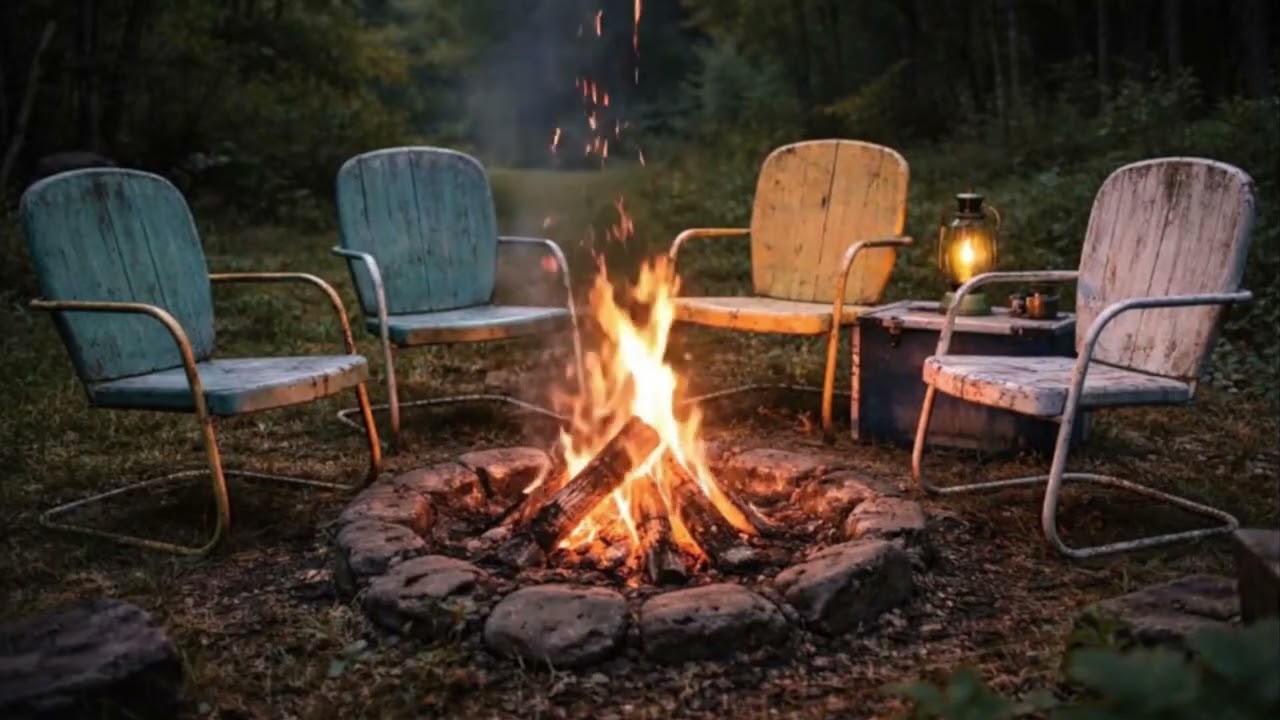 Vintage Campfire Calm 🔥🌲10 Hours of Cozy Fire Sounds & Nature | Birds Y’all Live