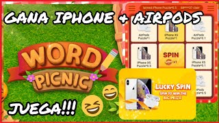 WORD PICNIC app Gana IPHONE & AIRPODS jugando apps GRATIS? screenshot 2