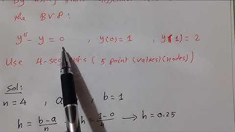 Numerical Techniques :Numerical Solution for BVP by Finite Difference Method