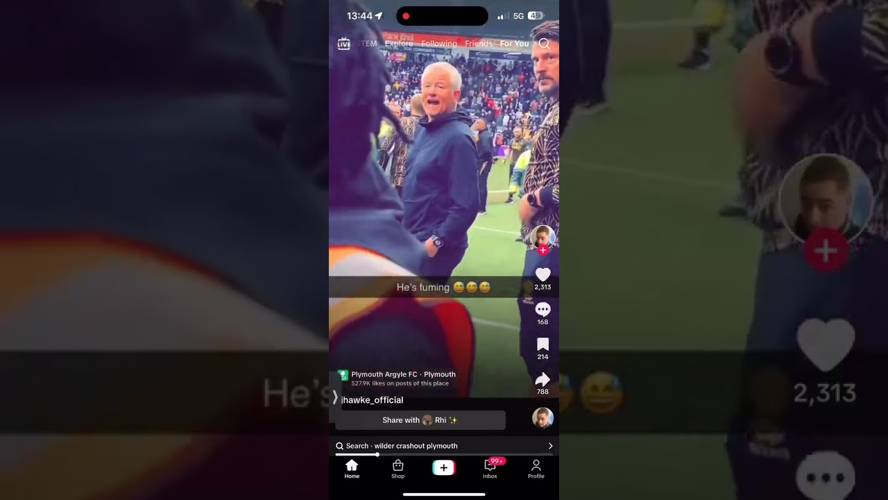 Sheffield United manager Chris Wilder telling a Plymouth fan "You're going down"