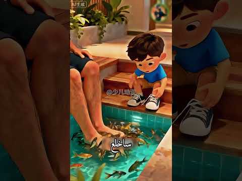 شاهدوا كيف وضعت قدمي في حوض الأسماك مع أبي 