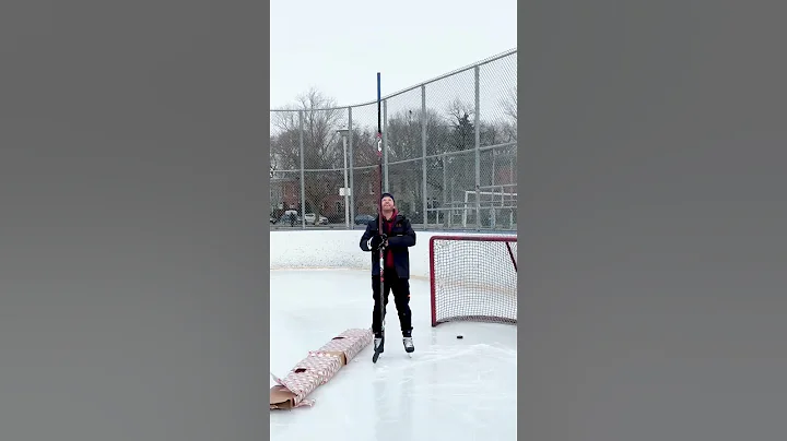 World’s Biggest Stick!? 🏒 What should we try first? #hockey #pavelbarber