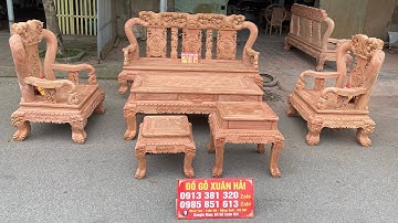 Minh Quốc Đào Cột 12 Chân 14 Gỗ Hương Đá | Đồ Gỗ Xuân Hải