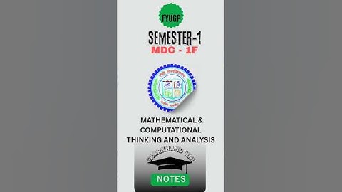 MDC 1F Mathematical & Computational Thinking | FYUGP Sem 1 Ranchi University Syllabus #Shorts