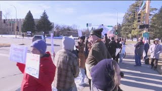ICE protesters gather in front of North Dakota State Capitol