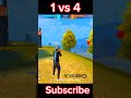 #freefire 🔥 1 vs 4 Cs Rankedmatch #freefireclips #1vs4  #freefireshorts