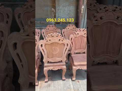 Video Ghế ăn luis hoàng gia gỗ hương đá - youtube