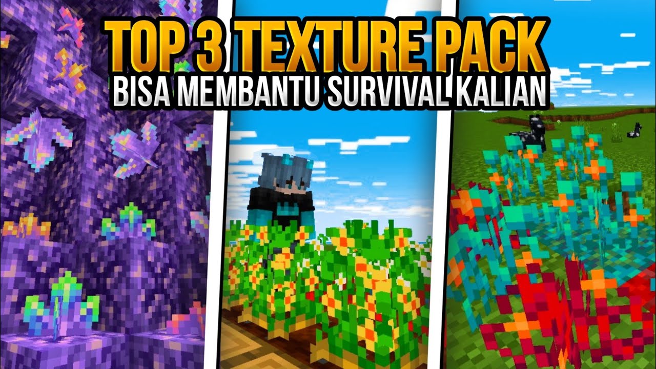 TOP 3 TEXTURE PACK YANG MEMBUAT MINECRAFT KALIAN JADI KEREN‼️ - YouTube