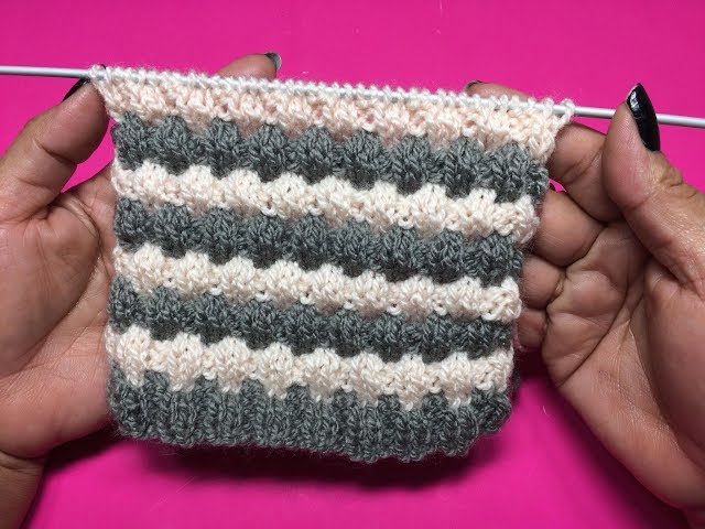 【Andequal】bicolor 2way knit HOW TO KNIT QUICKLY AND EASILY TWO-TONE STITCH - YouTube