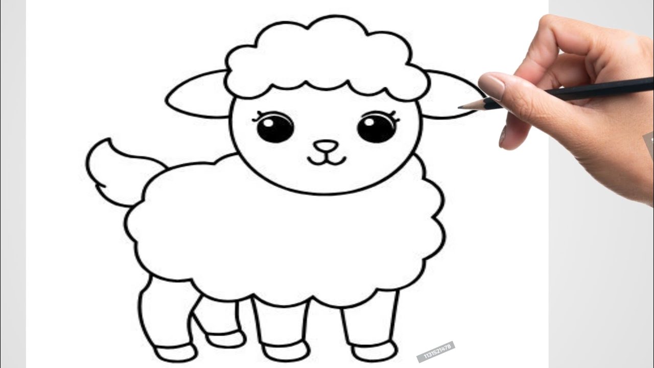 HOW TO DRAW SHEEP | Easy Drawing Tutorial for Kids | Step By Step ...