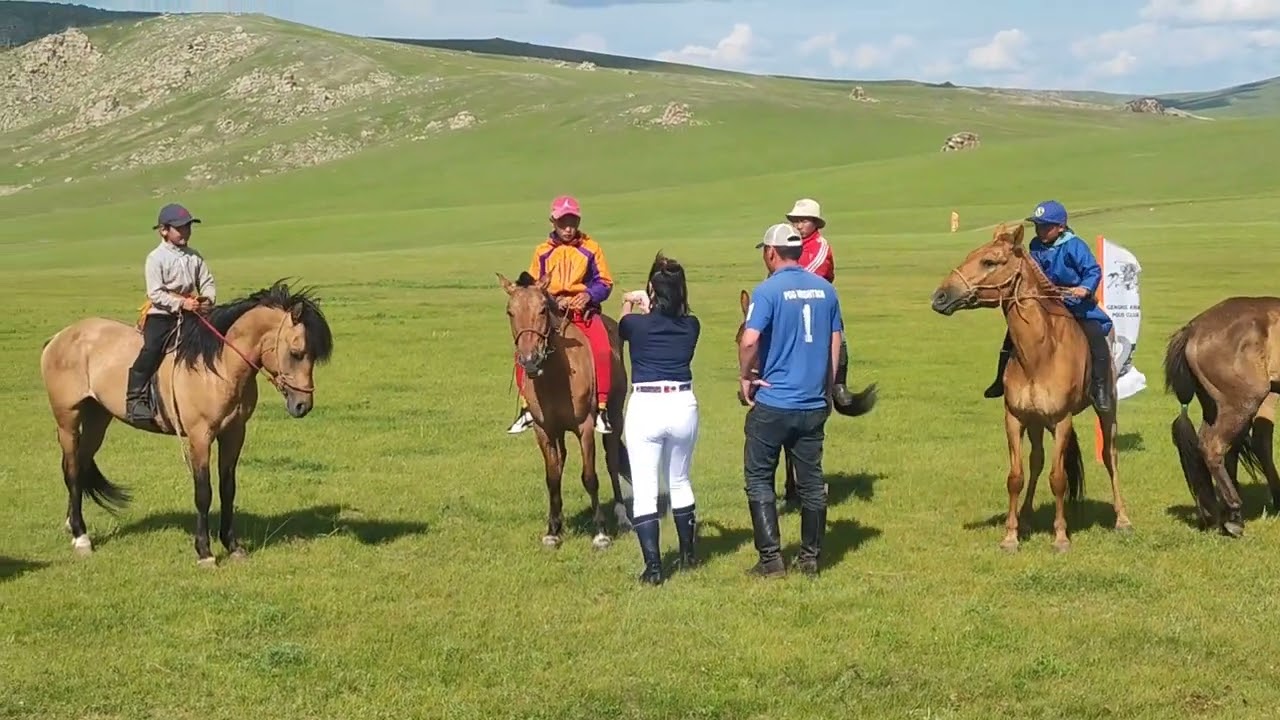 A traditional Mongolian horse race and wrestling performance at Genghis Khan Retreat in June 2024