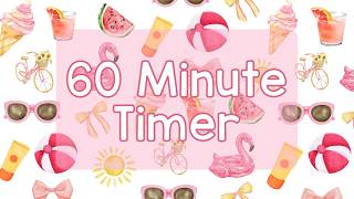 60 Minute Timer - Coquette Summer Vibes - Calm Chime Ending Timer Notification - Silent Timer