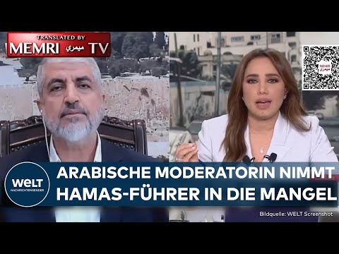 KRIEG GEGEN ISRAEL: Al-Arabija-Moderatorin Rasha Nabil grillt Hamas-Führer im Interview