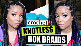 🔥Easy CROCHET KNOTLESS BOX BRAIDS 🚫NO RUBBERBANDS | ANYONE can do!
