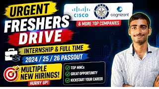 Cisco DRDO Cognizant Freshers Hiring 2026 | Internship & Full Time Jobs