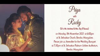 Virtual  Marriage Ceremony Of Priya And Rocky | 08 November | St. Sebastian Church Bendur
