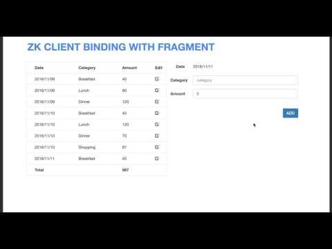 ZK Fragment component demo