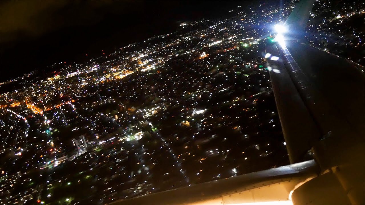 [4K夜景]ANA3816/SFJ16 スターフライヤーA320 山口宇部空港を離陸